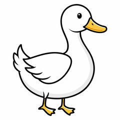 Duck isolated on white background, duck vector illustration, bird on a branch vector art, duck silhouette, bird vector icon, bird on a branch line art, eps, duck on a branch cartoon