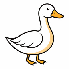 Duck isolated on white background, duck vector illustration, bird on a branch vector art, duck silhouette, bird vector icon, bird on a branch line art, eps, duck on a branch cartoon