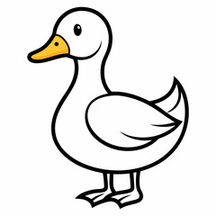 Duck isolated on white background, duck vector illustration, bird on a branch vector art, duck silhouette, bird vector icon, bird on a branch line art, eps, duck on a branch cartoon