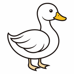 Duck isolated on white background, duck vector illustration, bird on a branch vector art, duck silhouette, bird vector icon, bird on a branch line art, eps, duck on a branch cartoon