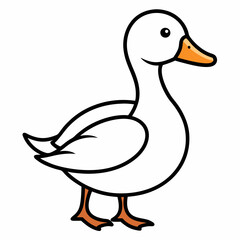 Duck isolated on white background, duck vector illustration, bird on a branch vector art, duck silhouette, bird vector icon, bird on a branch line art, eps, duck on a branch cartoon