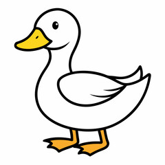 Duck isolated on white background, duck vector illustration, bird on a branch vector art, duck silhouette, bird vector icon, bird on a branch line art, eps, duck on a branch cartoon
