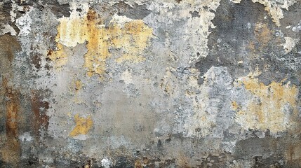 Time-Worn Tales: A textured tapestry of peeling paint and weathered concrete, whispering stories of time's passage on an old, urban wall. 