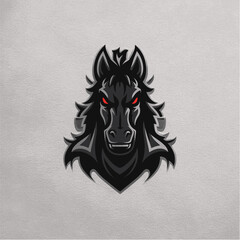 dark horse logo illustration design on fabric background