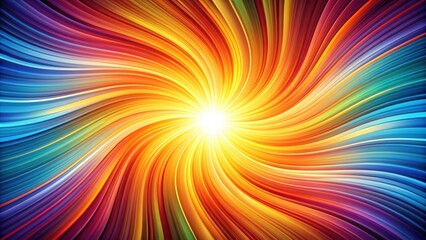 Obraz premium Abstract sunburst design with vibrant colors and dynamic, swirling shapes, Sunburst, abstract, design, vibrant, colors