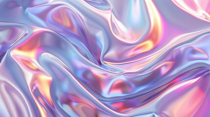 Abstract Iridescent Fabric with Shimmering Swirls