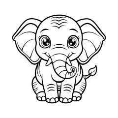 Fototapeta premium elaphant doodle art hand drawn vector illustration