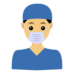 Male Medical Staff Character Isolated on White Background. Vector Avatar Illustration with Flat Cartoon Design.