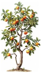 Whimsical Orchard. Lush fruit trees in intricate detail