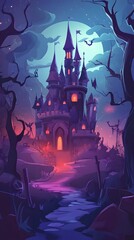 Castle place for Halloween party, All kinds of party supplies Halloween, Happy Halloween