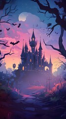 Castle place for Halloween party, All kinds of party supplies Halloween, Happy Halloween