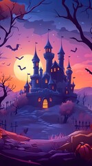 Castle place for Halloween party, All kinds of party supplies Halloween, Happy Halloween