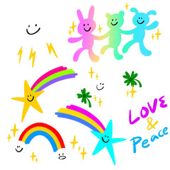 groovy doodle y2k retro clipart of smile face