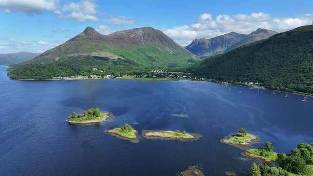 Glencoe Village and Loch Leven Aerial View