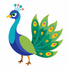 Peacock with feather isolated on white background, peacock vector illustration, bird on a branch vector art, peacock silhouette, bird vector icon, bird on a branch line art, eps, peacock on a branch c