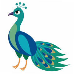 Peacock with feather isolated on white background, peacock vector illustration, bird on a branch vector art, peacock silhouette, bird vector icon, bird on a branch line art, eps, peacock on a branch c