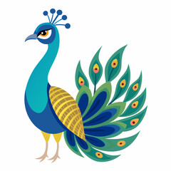 Peacock with feather isolated on white background, peacock vector illustration, bird on a branch vector art, peacock silhouette, bird vector icon, bird on a branch line art, eps, peacock on a branch c