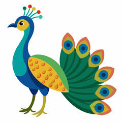 Peacock with feather isolated on white background, peacock vector illustration, bird on a branch vector art, peacock silhouette, bird vector icon, bird on a branch line art, eps, peacock on a branch c