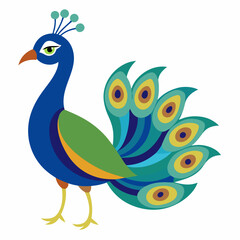 Peacock with feather isolated on white background, peacock vector illustration, bird on a branch vector art, peacock silhouette, bird vector icon, bird on a branch line art, eps, peacock on a branch c