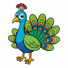 Peacock with feather isolated on white background, peacock vector illustration, bird on a branch vector art, peacock silhouette, bird vector icon, bird on a branch line art, eps, peacock on a branch c