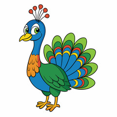 Peacock with feather isolated on white background, peacock vector illustration, bird on a branch vector art, peacock silhouette, bird vector icon, bird on a branch line art, eps, peacock on a branch c