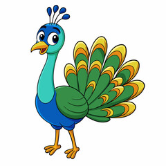 Peacock with feather isolated on white background, peacock vector illustration, bird on a branch vector art, peacock silhouette, bird vector icon, bird on a branch line art, eps, peacock on a branch c