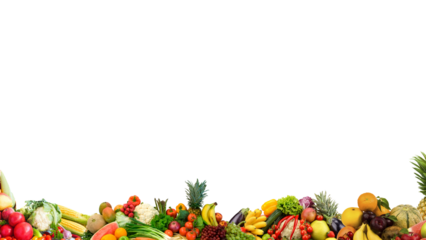 realistic vegetables and fruits transparent bakcround for food and educational purpose