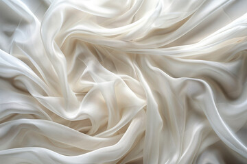 Obraz premium Flowing white silk waves creating an ethereal and dreamy abstract wallpaper, soft lighting accentuating the texture of the fabric