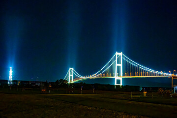 Obraz premium 白鳥大橋の夜景