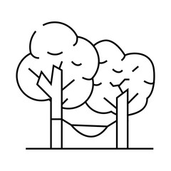 camping relax line icon vector. camping relax sign. isolated contour symbol black illustration