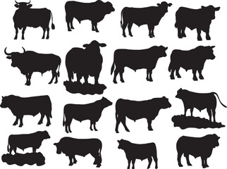 Print Angus Bull EPS;  Angus Bull Vector, Cricut file, EPS;  Silhouette, Cuttable Design,  Eps Designs; Angus Bull bundle