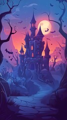 Castle place for Halloween party, All kinds of party supplies Halloween, Happy Halloween