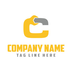 Letter C wrench  logo vector