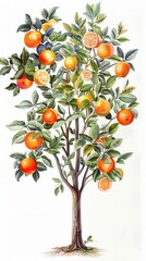 Natural Beauty. A detailed drawing of a fruit tree in full bloom