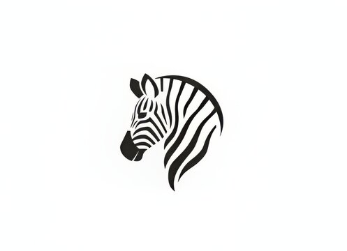 Stylized black and white zebra head silhouette on a clean background.