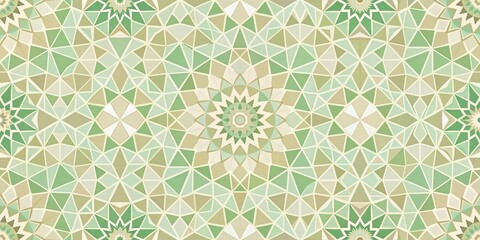 Fototapeta premium Abstract geometric pattern in soft green and beige colors for decoration background , geometric, abstract, draw, paint