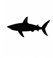 Obraz premium Silhouette of a shark swimming gracefully in the ocean.