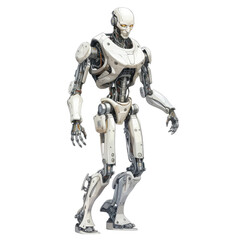 An illustration of a robot standing with yellow eyes