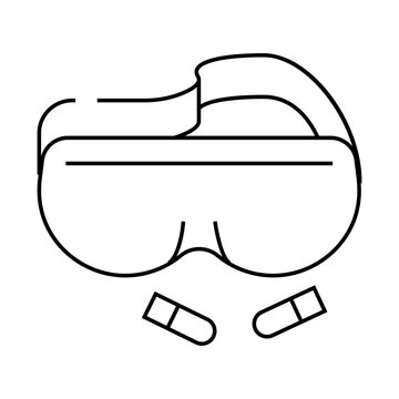 recommend clip art: sleep mask and beads line icon vector. sleep mask and beads sign. isolated contour symbol black illustration