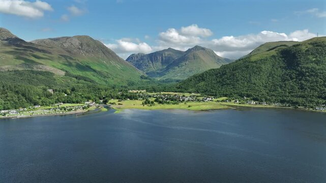 Glencoe Village and Loch Leven Scotland in the Summer