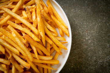 French fries with sour cream and ketchup