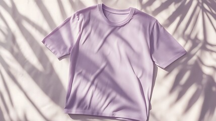 Lilac T-Shirt with Palm Shadow