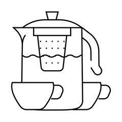 tea drink for relax line icon vector. tea drink for relax sign. isolated contour symbol black illustration