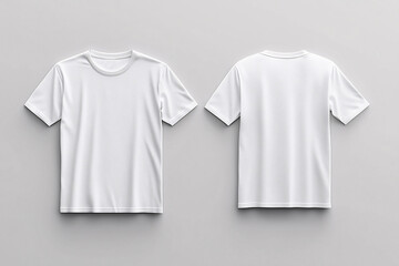 realistic lie down white tshirt mockup, front and back view 