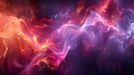 A digital abstract background, fractal patterns pulsating energy waves holographic elements. Background.