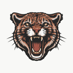 Fototapeta premium puma roar design illustration logo