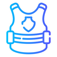 police vest Line Gradient Icon