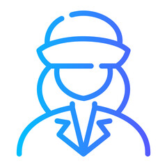 policewoman Line Gradient Icon