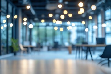 Blur background of modern office for the corporate business team with generative ai