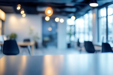 Blur background of modern office for the corporate business team with generative ai